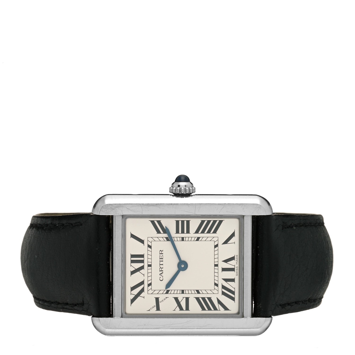 Cartier Stainless Steel Calfskin 24mm Tank Solo Quartz Watch 2 of 5
