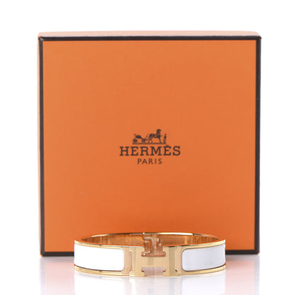 Hermes Enamel Narrow Clic Clac H Bracelet PM White 7 of 7
