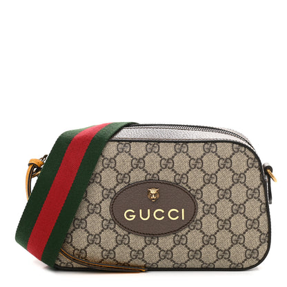 Gucci GG Supreme Monogram Web Neo Vintage Shoulder Bag Beige New Acero Crop 1 of 9