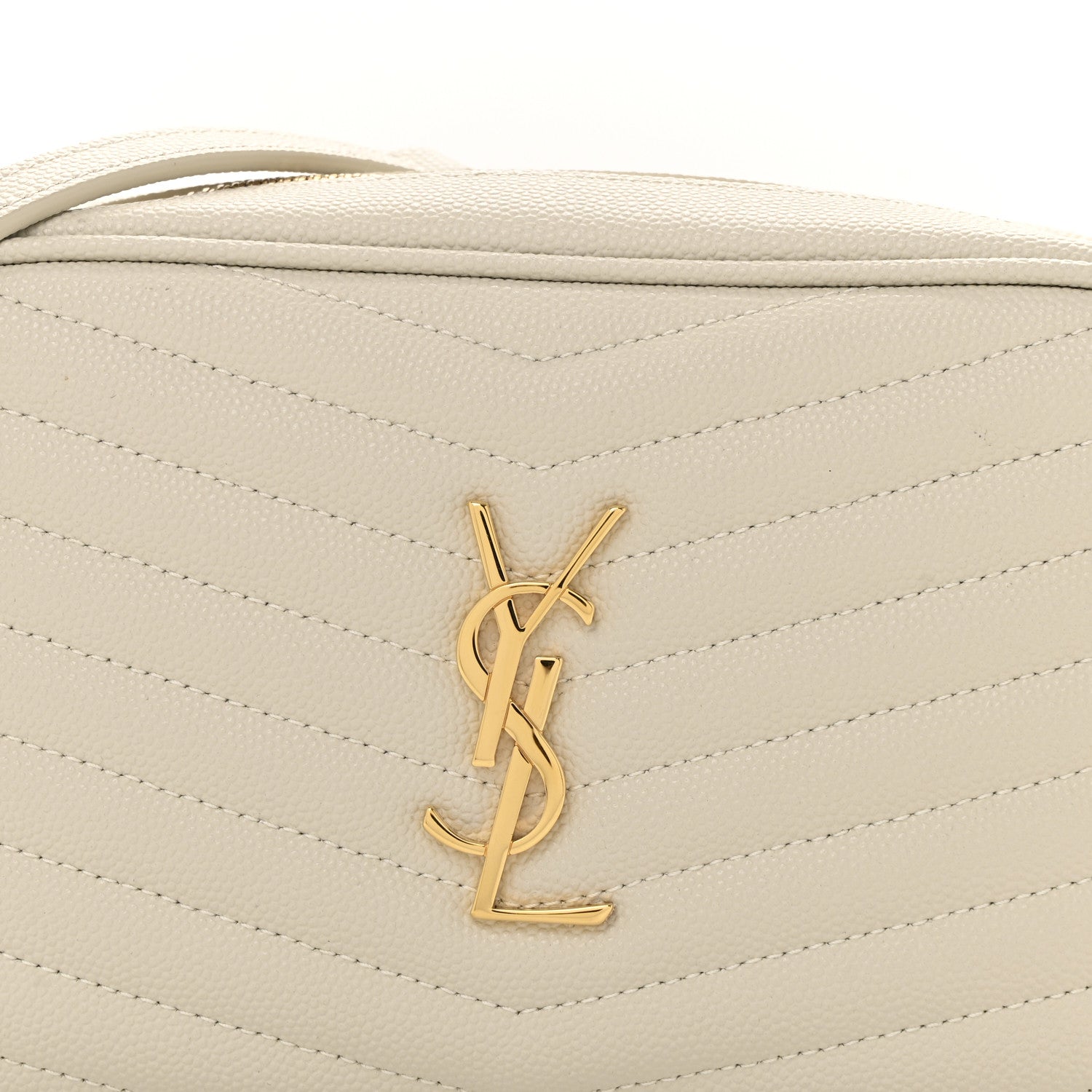 Saint Laurent Grain De Poudre Matelasse Monogram Mini Lou Camera Bag Crema Soft 14 of 25