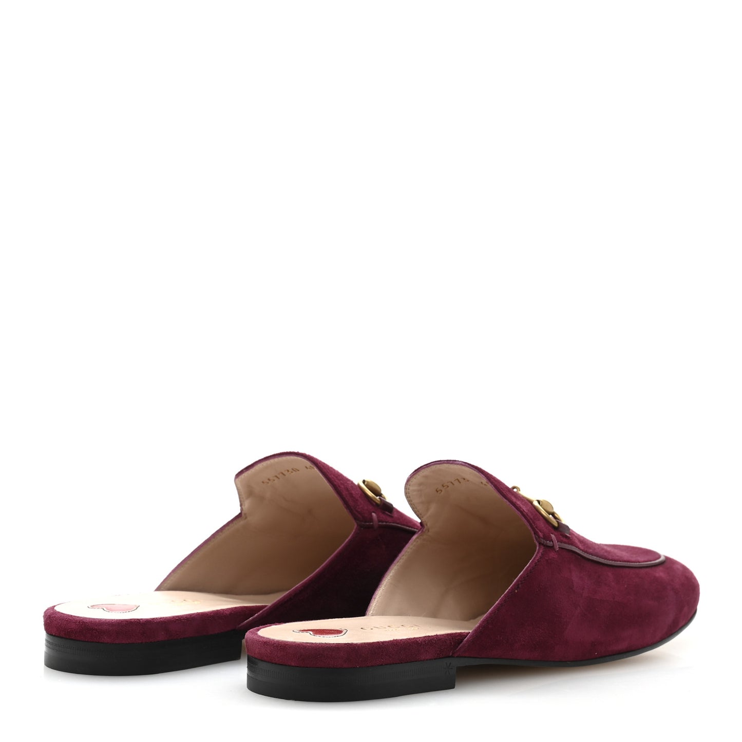 Suede Cachemire Malaga Kid Womens Princetown Slippers 40 Burgundy