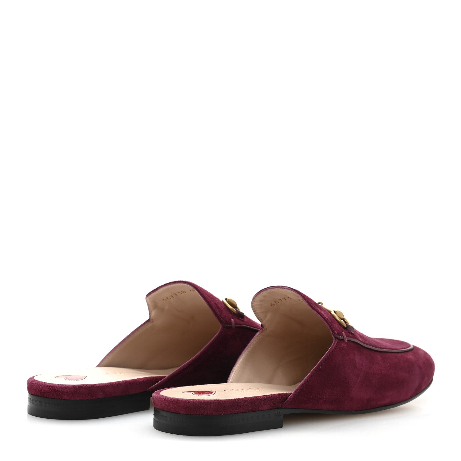 Gucci Suede Cachemire Malaga Kid Womens Princetown Slippers 40 Burgundy 5 of 9