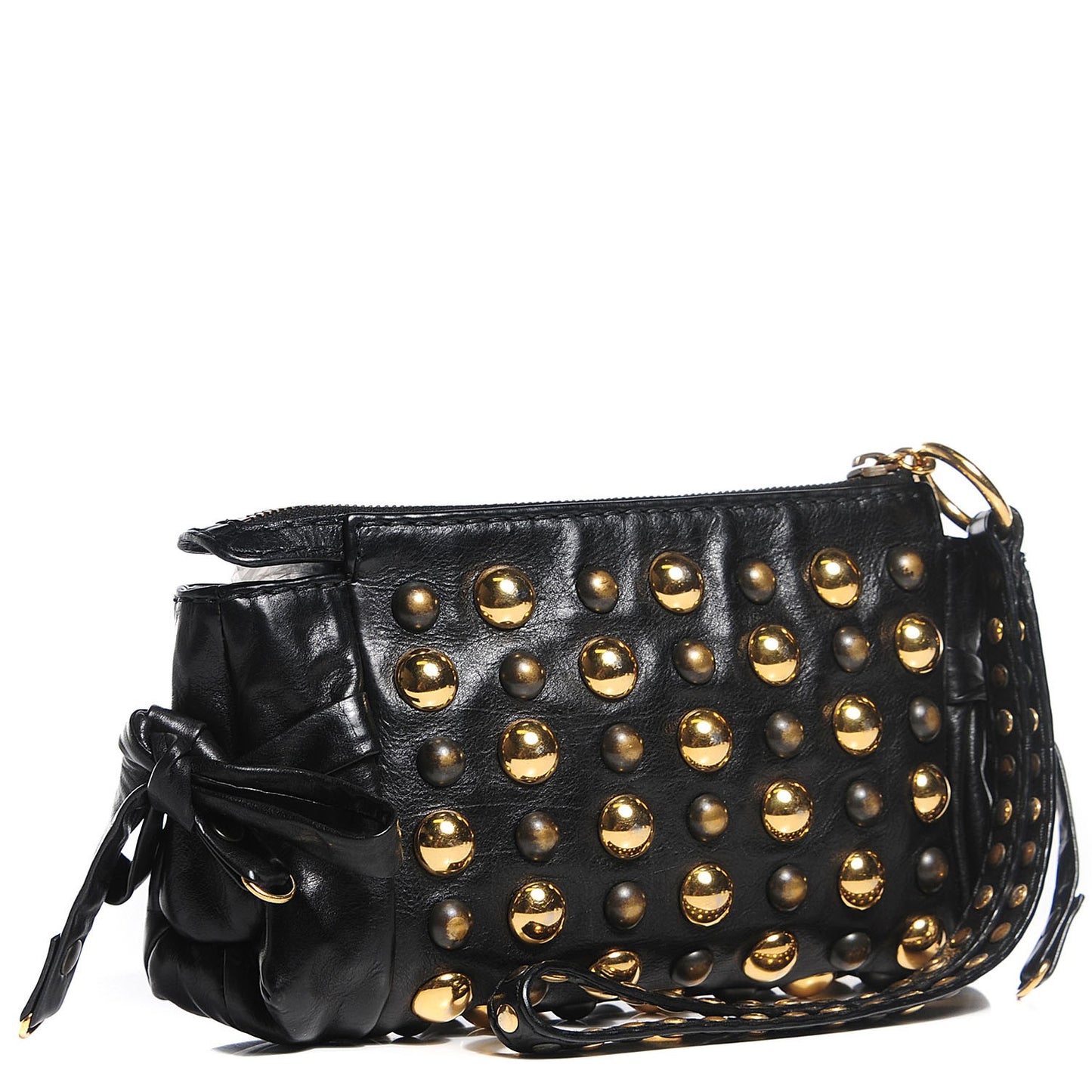 Calfskin Studded Babouska Clutch Black