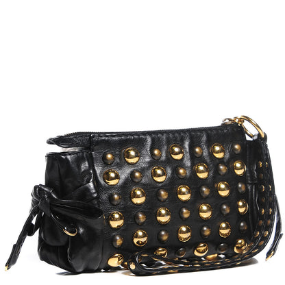 Gucci Calfskin Studded Babouska Clutch Black 3 of 9