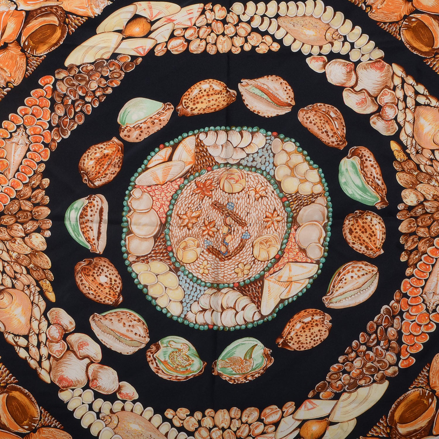 Hermes Silk Rocaille Scarf 90 Black 1 of 4