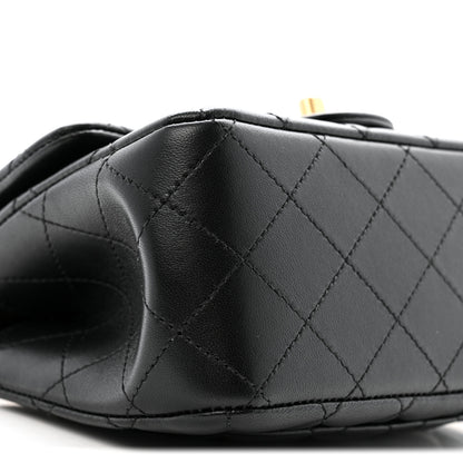 Chanel Lambskin Quilted Mini Sweet Camellia Flap Black 8 of 11