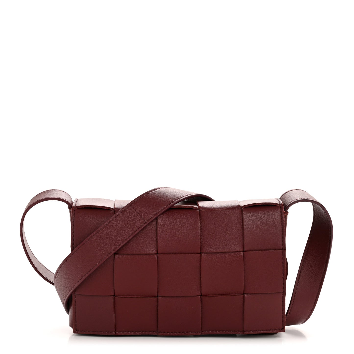 Lambskin Maxi Intrecciato Small Cassette Crossbody Bag Barolo