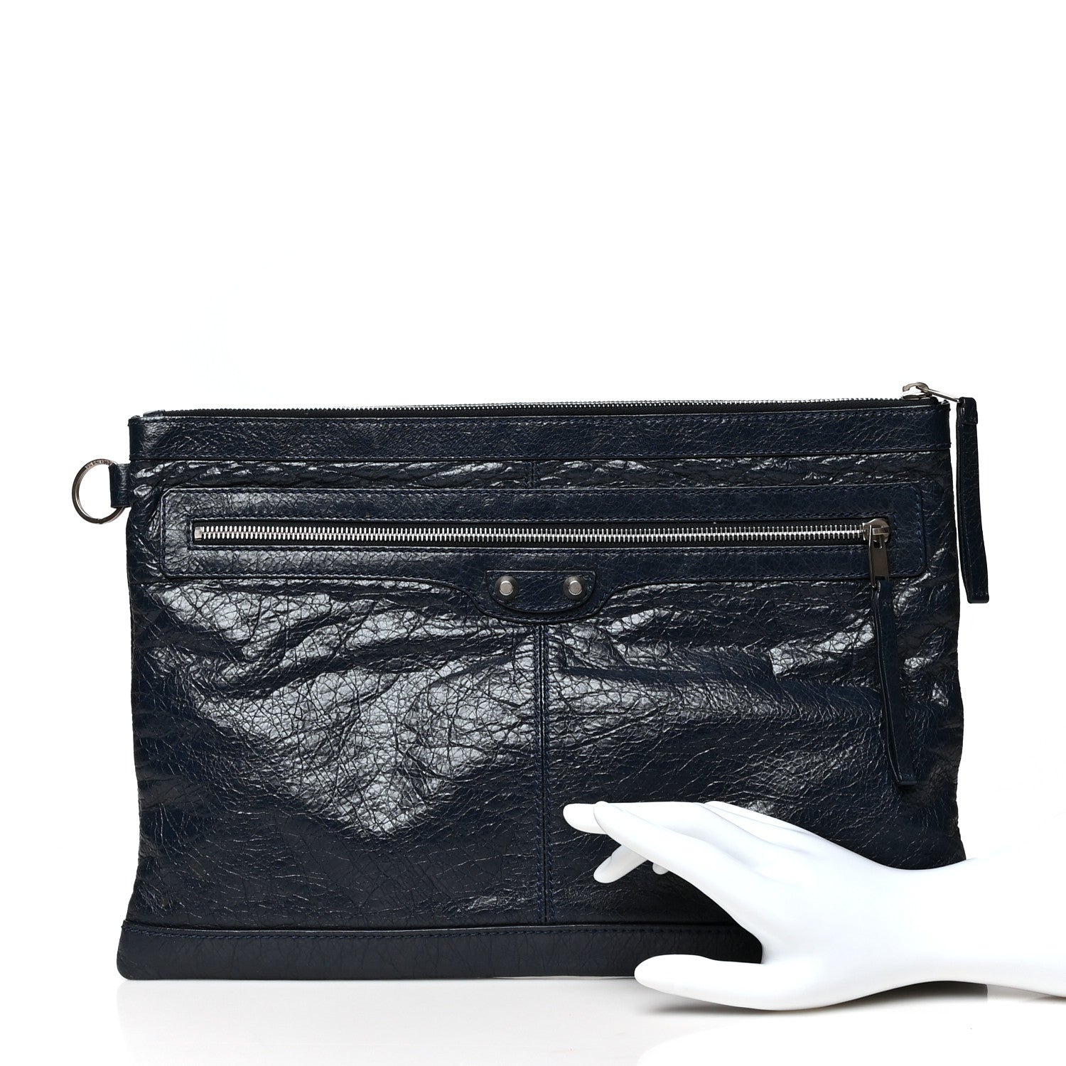 Balenciaga Agneau Arena Classic Hardware Large Clip Bleu Obscur 2 of 9