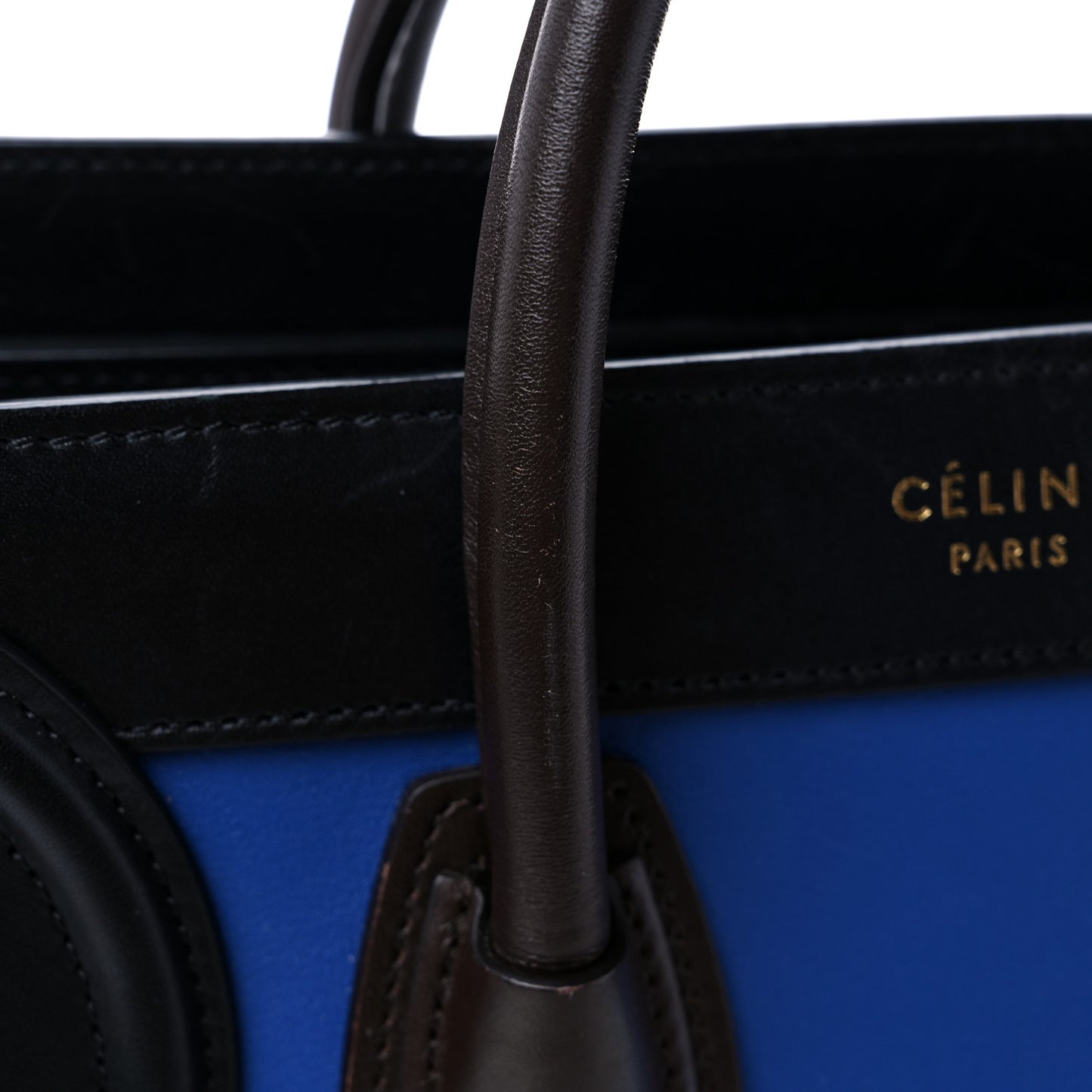 Smooth Calfskin Bullhide Nano Tri-Color Luggage Indigo