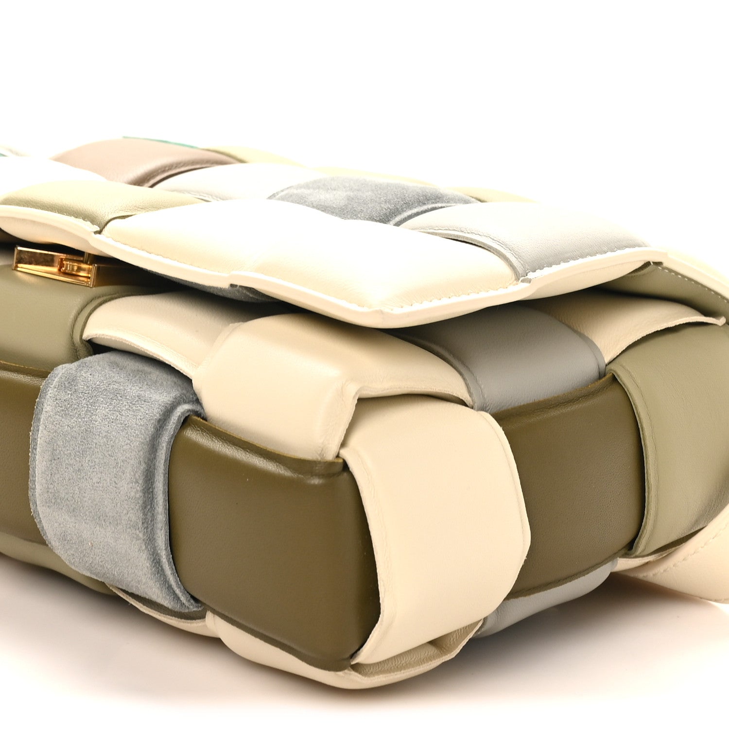 Bottega Veneta Nappa Suede Maxi Intreccio Padded Cassette Crossbody Bag Natural Soft Candy Sea Salt Multicolor 9 of 9