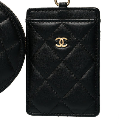 Chanel Pearl Lambskin Pearl Crown CC Wristlet Multi Pouches Black 5 of 7