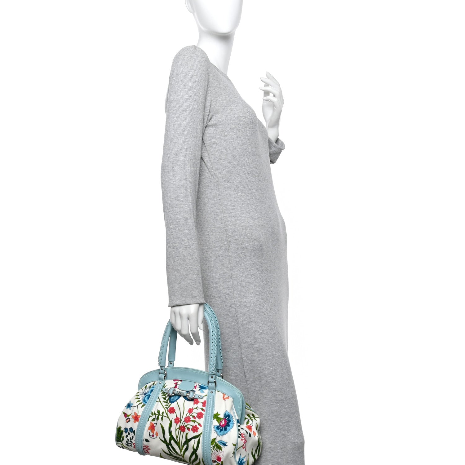 Christian Dior Canvas Floral Frame Satchel 2 of 12