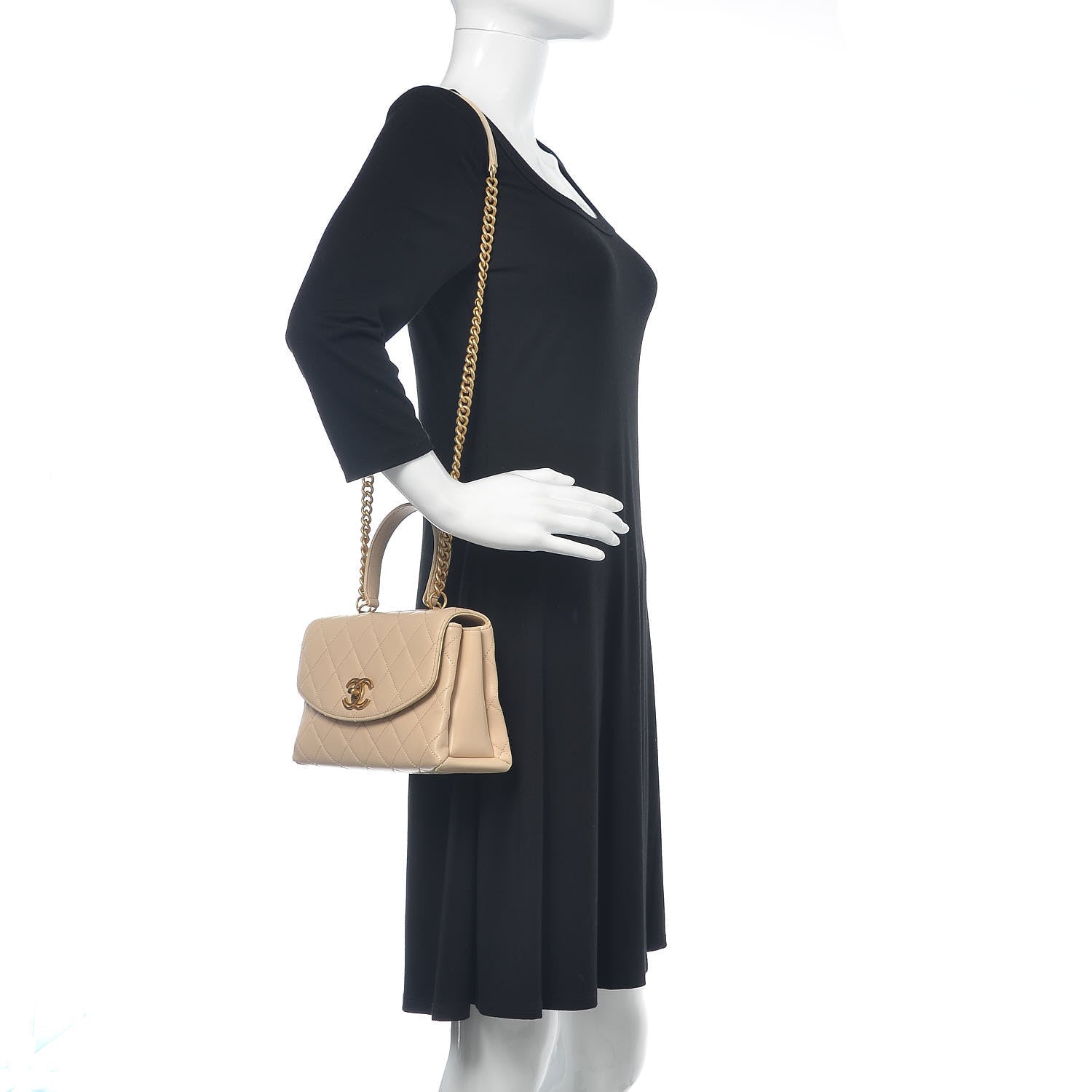 Chanel Lambskin Quilted Medium Trendy Spirit Top Handle Bag Beige 2 of 12