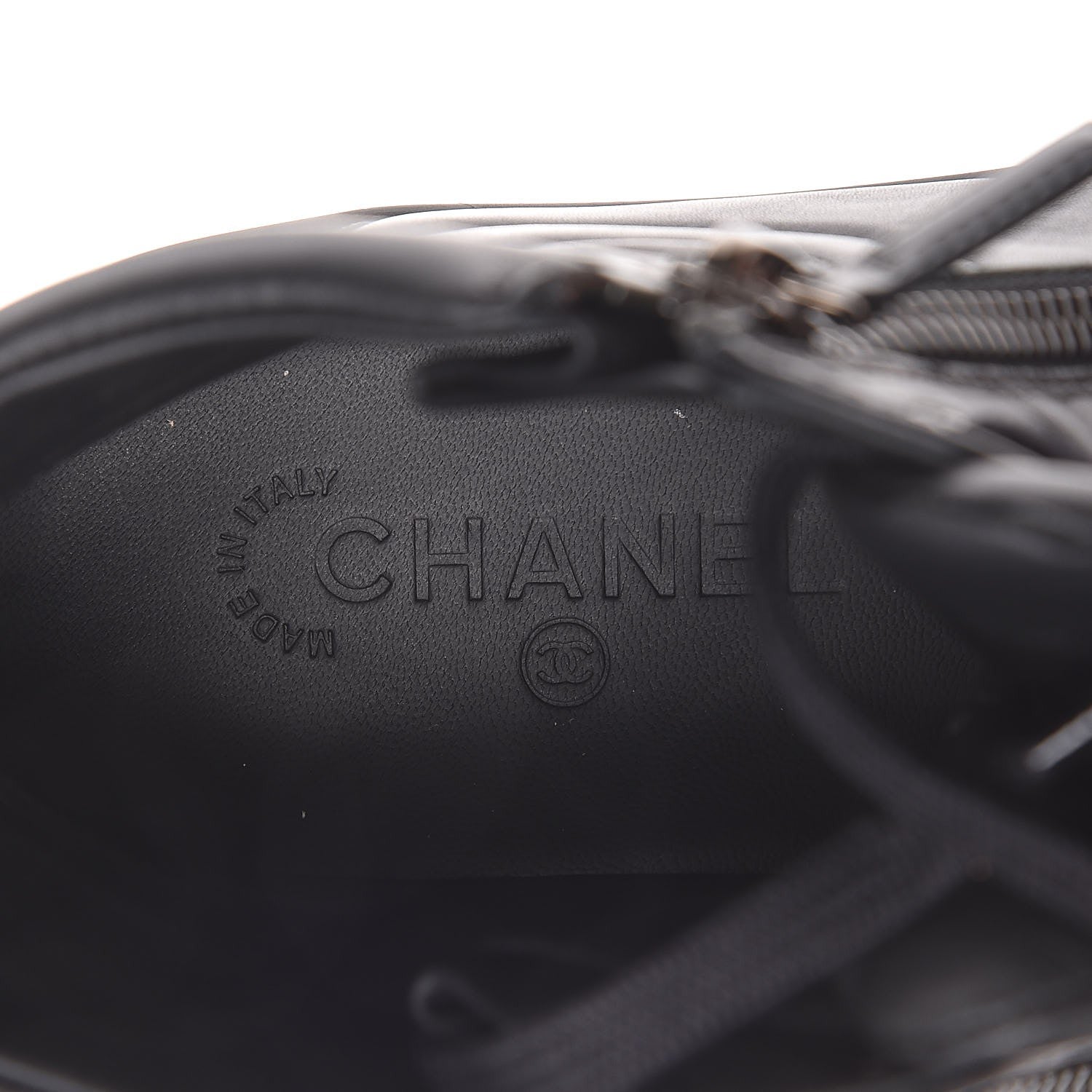 Chanel Calfskin High Top CC Sneakers 39 Black 6 of 11