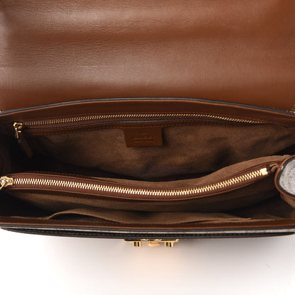 Gucci GG Supreme Monogram Calfskin Padlock Slip Pocket Shoulder Bag Beige Cuir 6 of 13