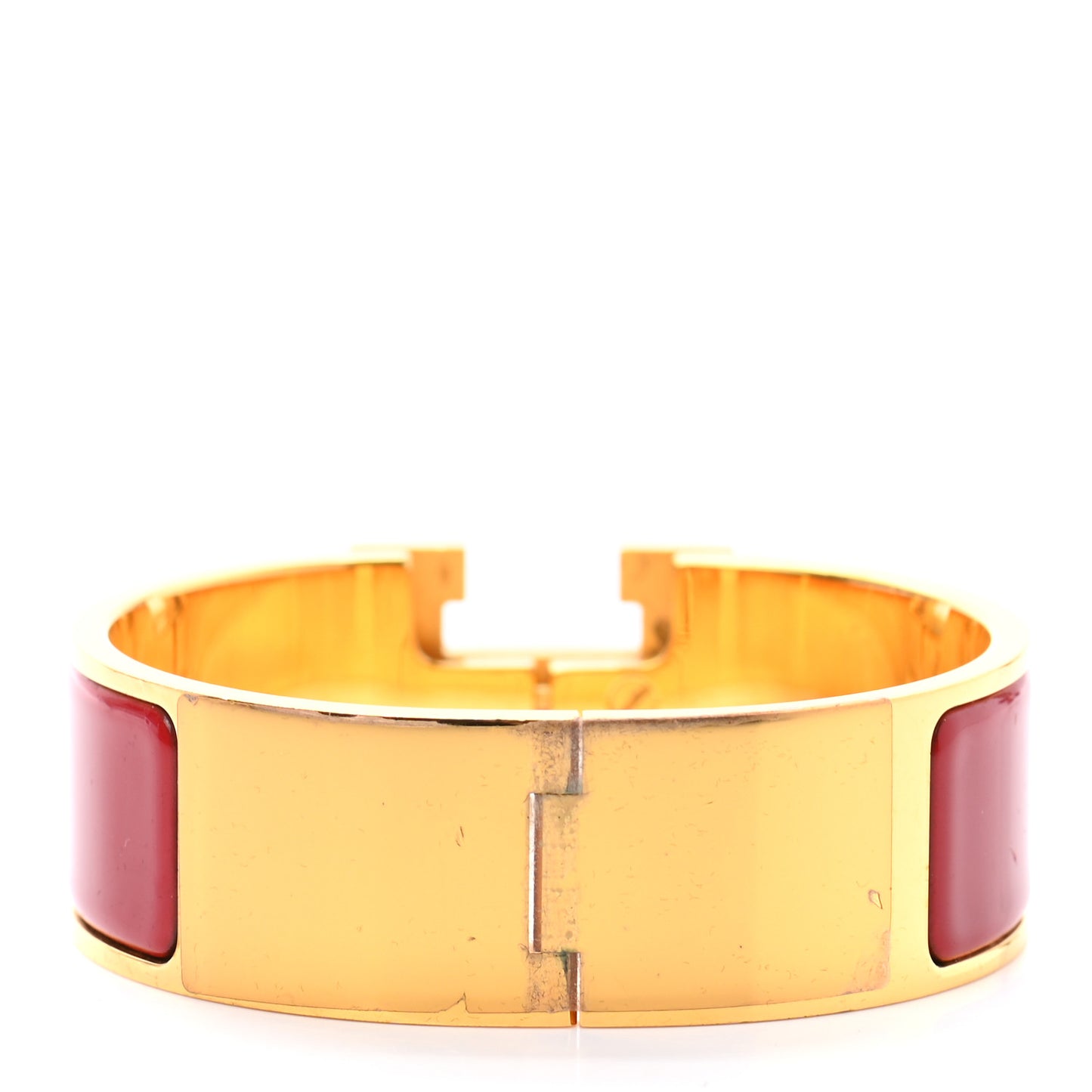 Enamel Wide Clic Clac H Bracelet PM Rouge Casaque