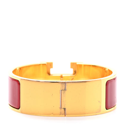 Hermes Enamel Wide Clic Clac H Bracelet PM Rouge Casaque 3 of 4
