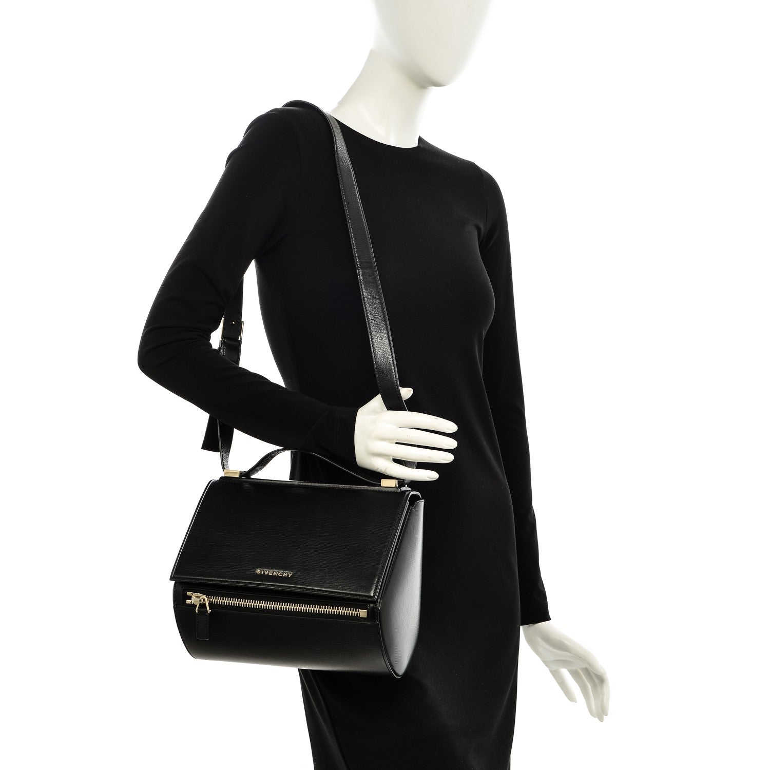 Givenchy Textured Calfskin Medium Pandora Box Crossbody Bag Black 2 of 7