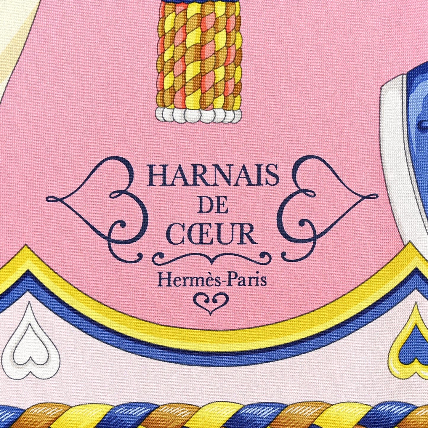 Silk Harnais De Cour Scarf 90 Gris Perle Rose Bonbon Bleu