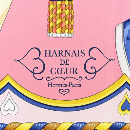 Hermes Silk Harnais De Cour Scarf 90 Gris Perle Rose Bonbon Bleu 2 of 4