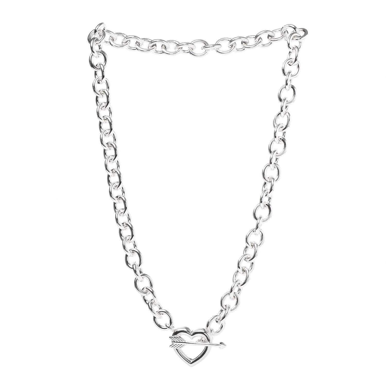 Tiffany Sterling Silver Heart and Arrow Toggle Necklace 3 of 4