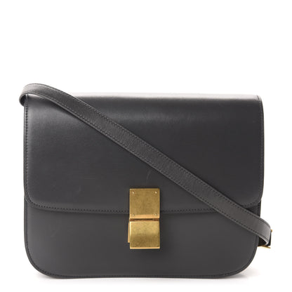 Celine Smooth Calfskin Medium Classic Box Flap Bag Anthracite 1 of 18