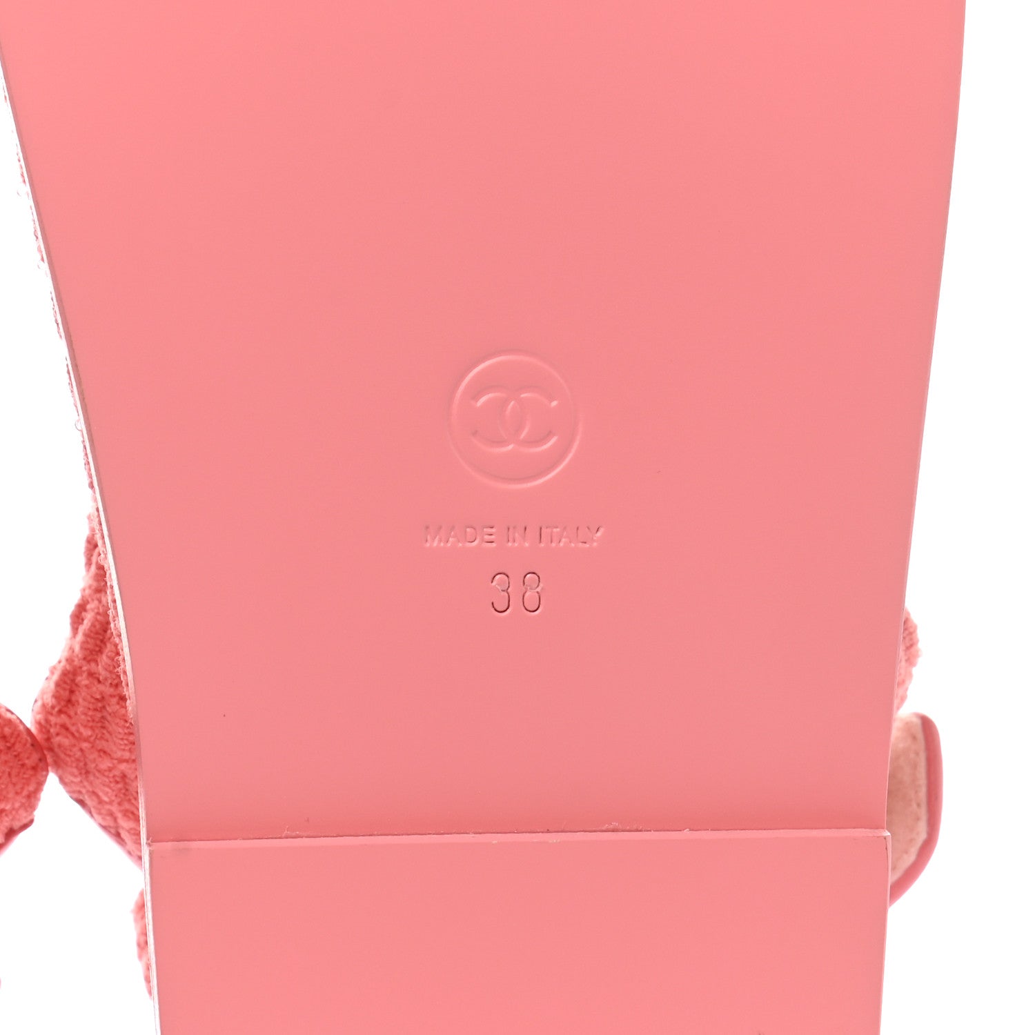 Chanel Knit Fabric Velcro Dad Sandals 38 Coral 6 of 9