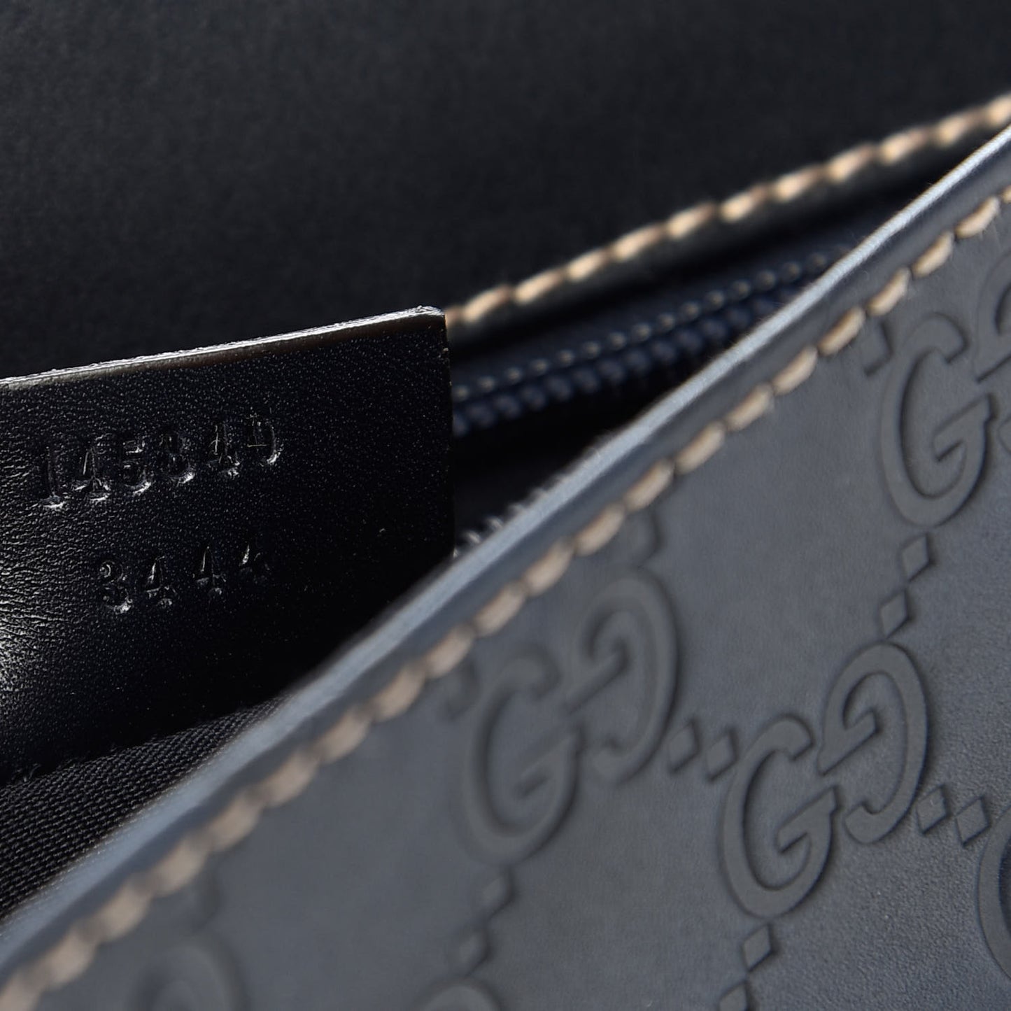 Guccissima Large Flap Messenger Bag Navy