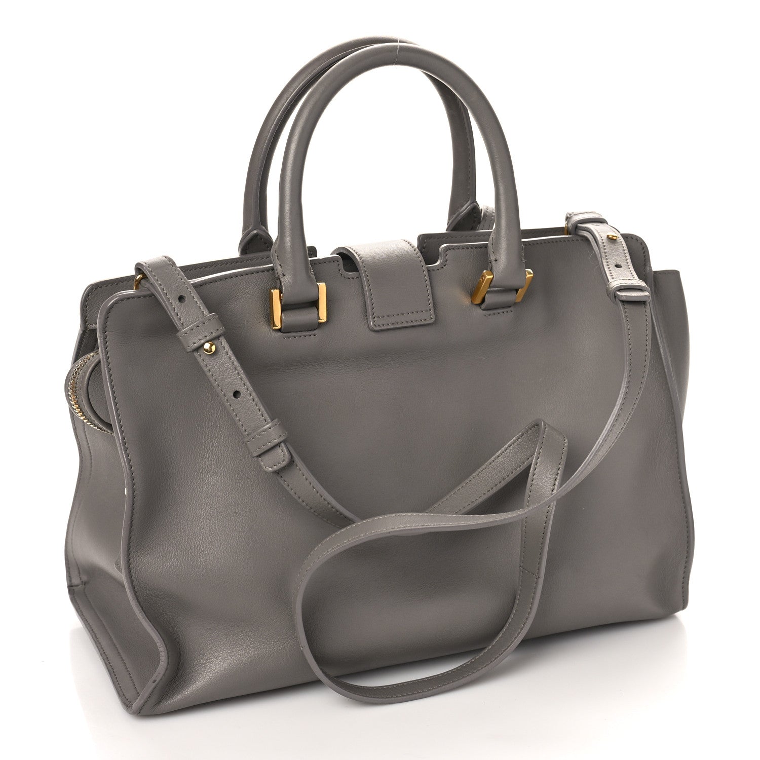 Saint Laurent Calfskin Small Monogram Cabas Fog 3 of 8