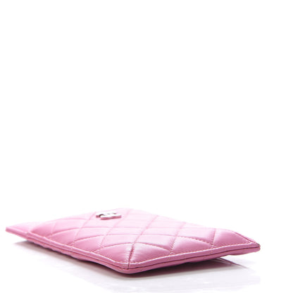 Chanel Lambskin Quilted Classic Flat Wallet Pouch Pink 3 of 9