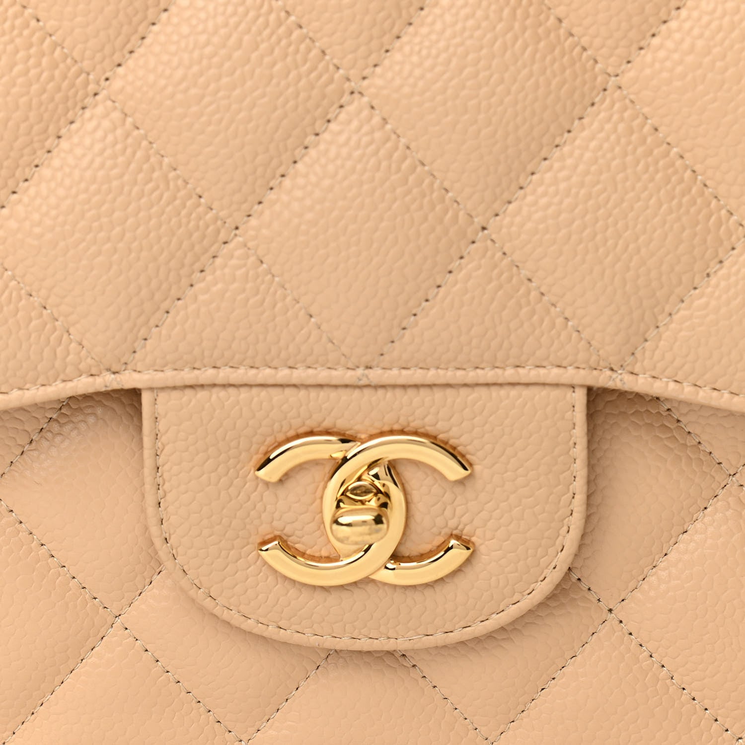 Chanel Caviar Quilted Jumbo Double Flap Light Beige 8 of 11