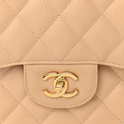 Chanel Caviar Quilted Jumbo Double Flap Light Beige 8 of 11