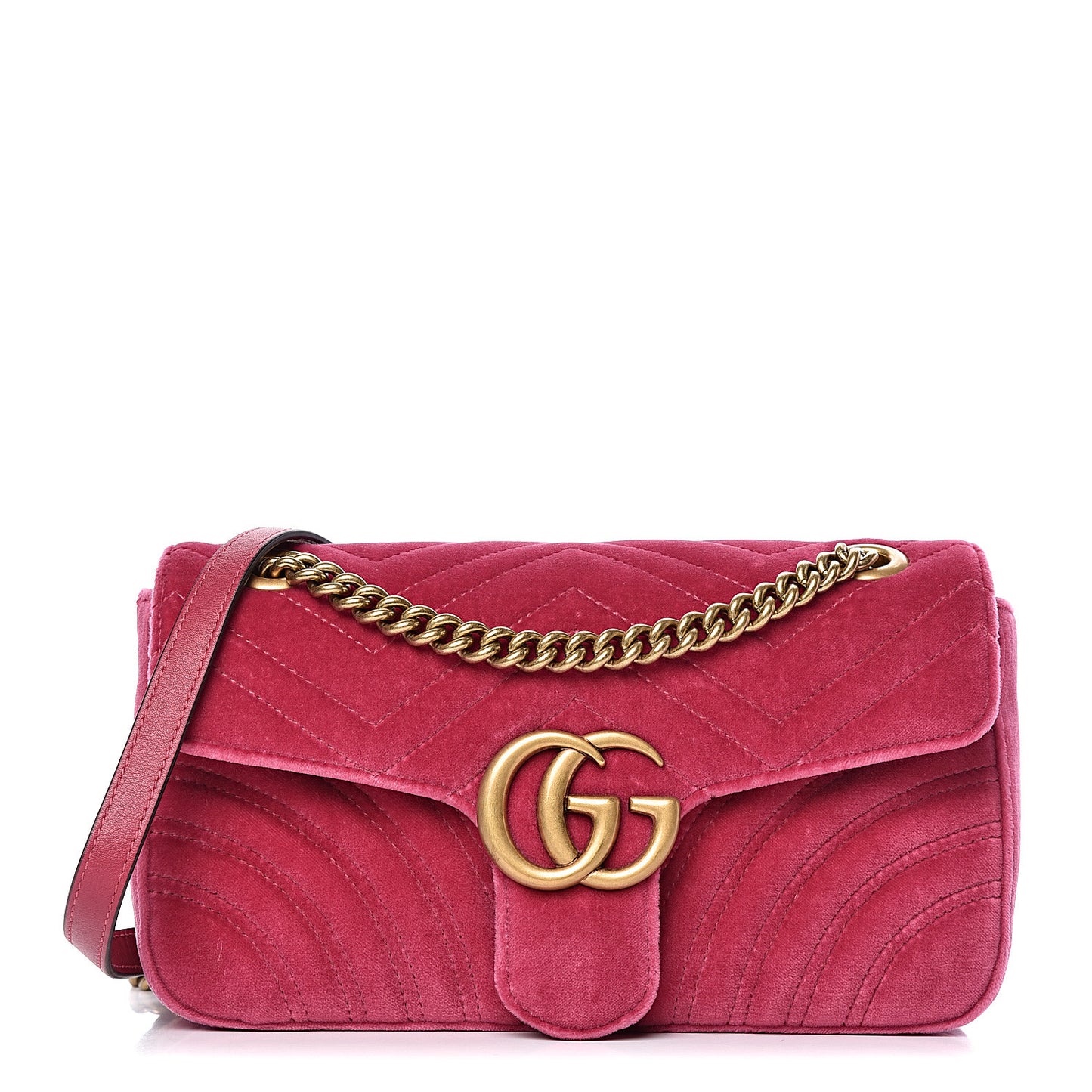 Velvet Matelasse Small GG Marmont Shoulder Bag Light Raspberry Rose