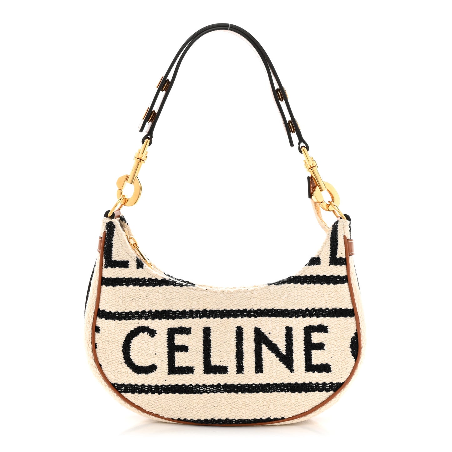 Textile Medium Ava Shoulder Bag White Black
