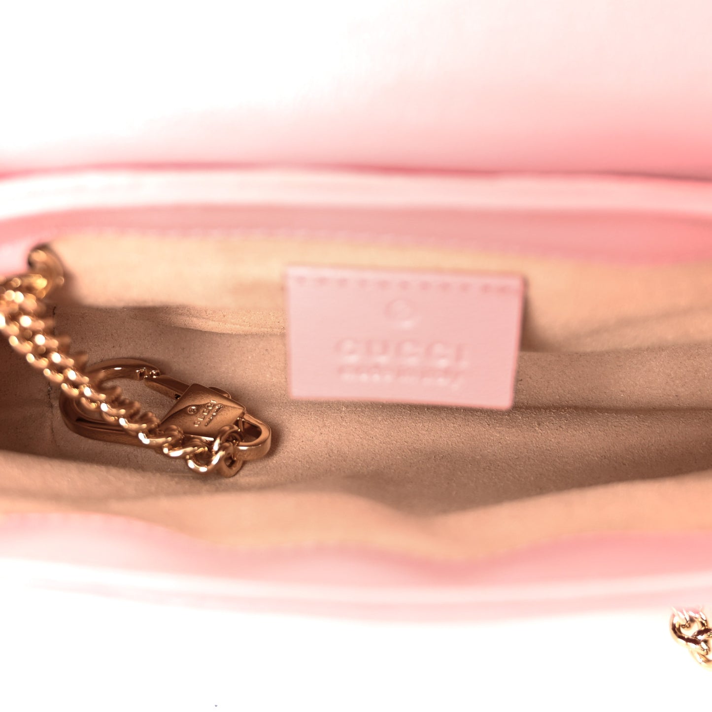 Azalea Calfskin Enamel Matelasse Diagonal Super Mini Torchon GG Marmont Shoulder Bag New Cherry Red Wild Rose