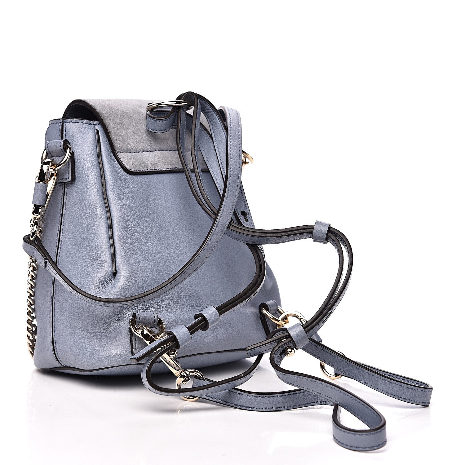 Chloe Suede Calfskin Mini Faye Backpack Washed Blue 2 of 13