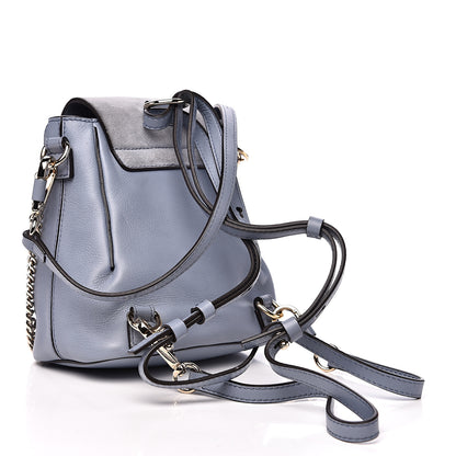 Chloe Suede Calfskin Mini Faye Backpack Washed Blue 2 of 13