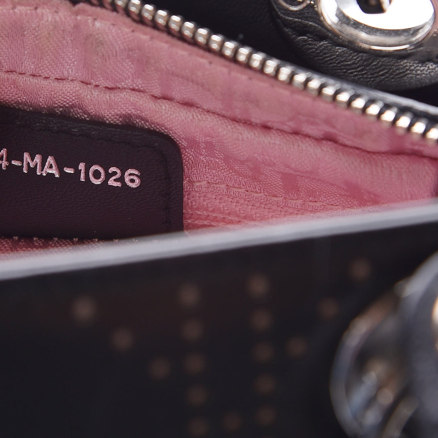 Calfskin Cannage Perforated Small Lady Dior East West Black