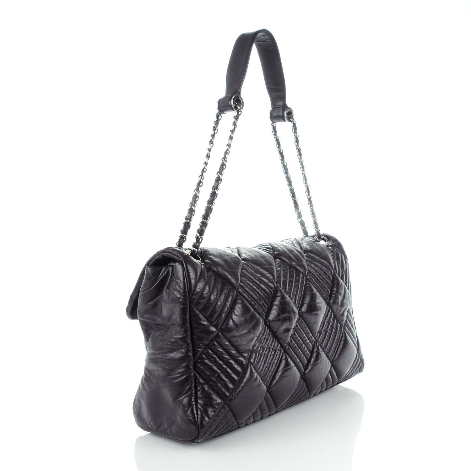 Chanel Lambskin In and Out Maxi Flap Purple 3 of 9