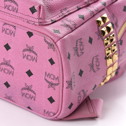 MCM Visetos Small Side Stud Stark Backpack Pink 6 of 9
