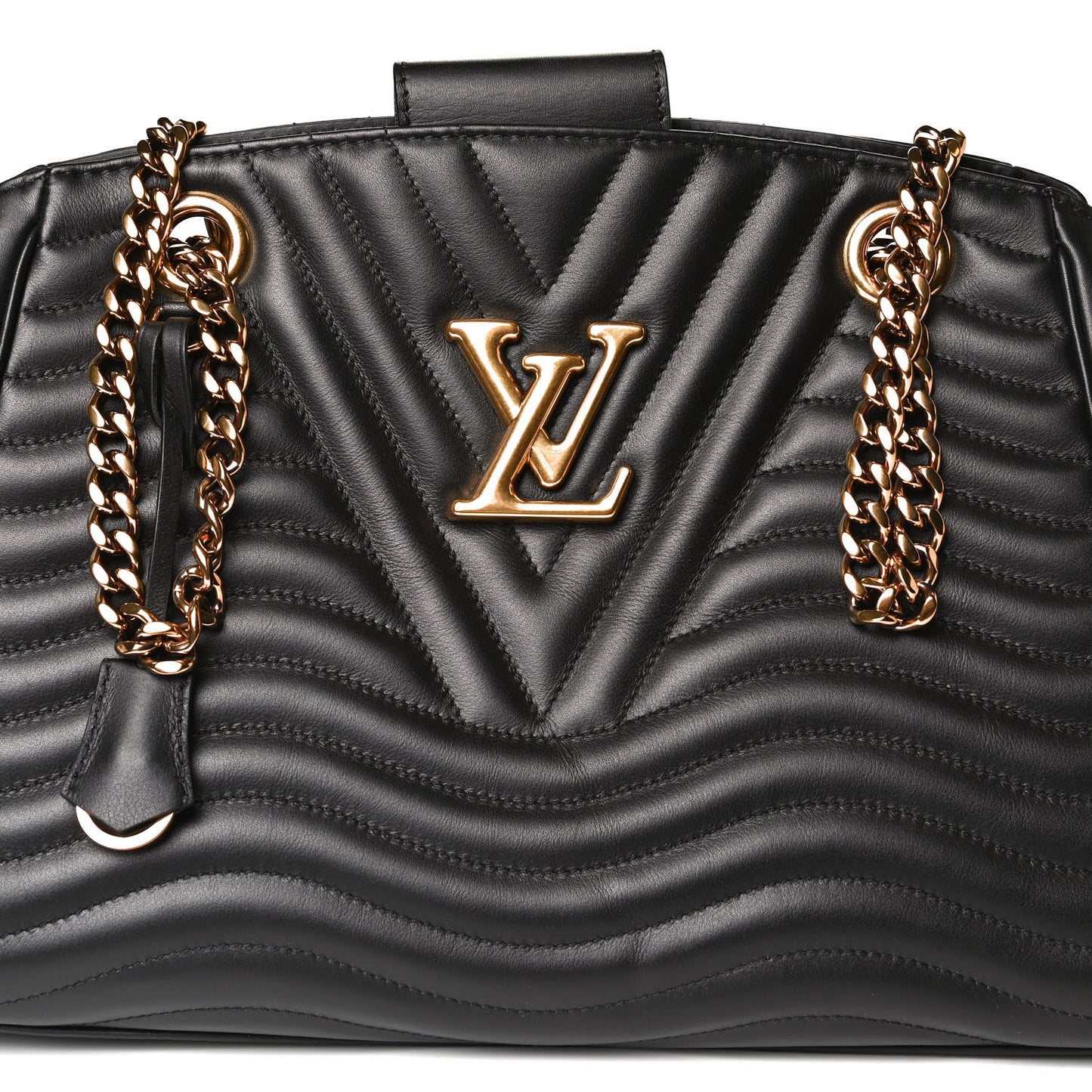 Calfskin New Wave Chain Tote Black