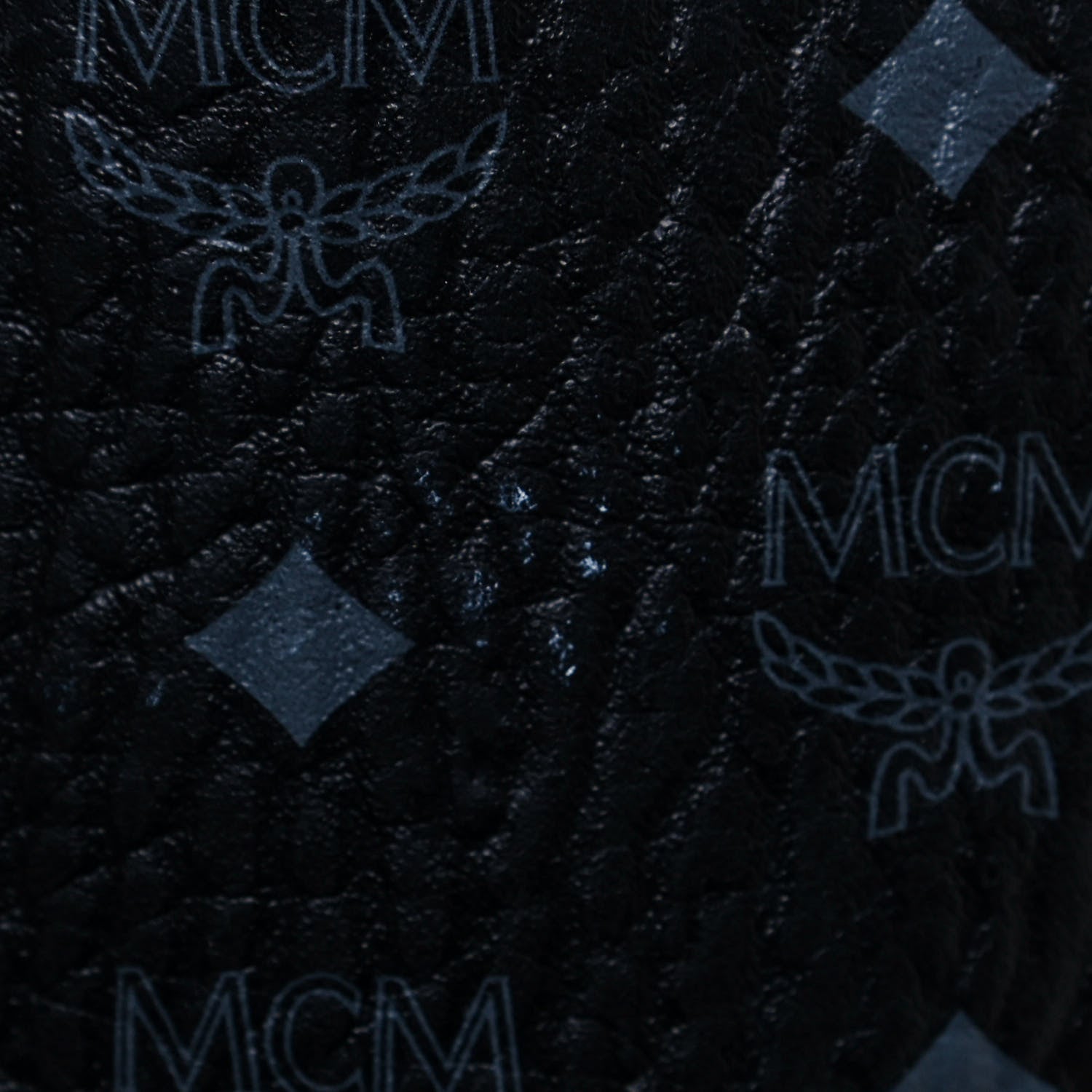MCM Metallic Visetos Medium Kira Shopper Tote Black Blue 14 of 14