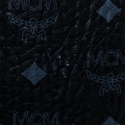 MCM Metallic Visetos Medium Kira Shopper Tote Black Blue 14 of 14