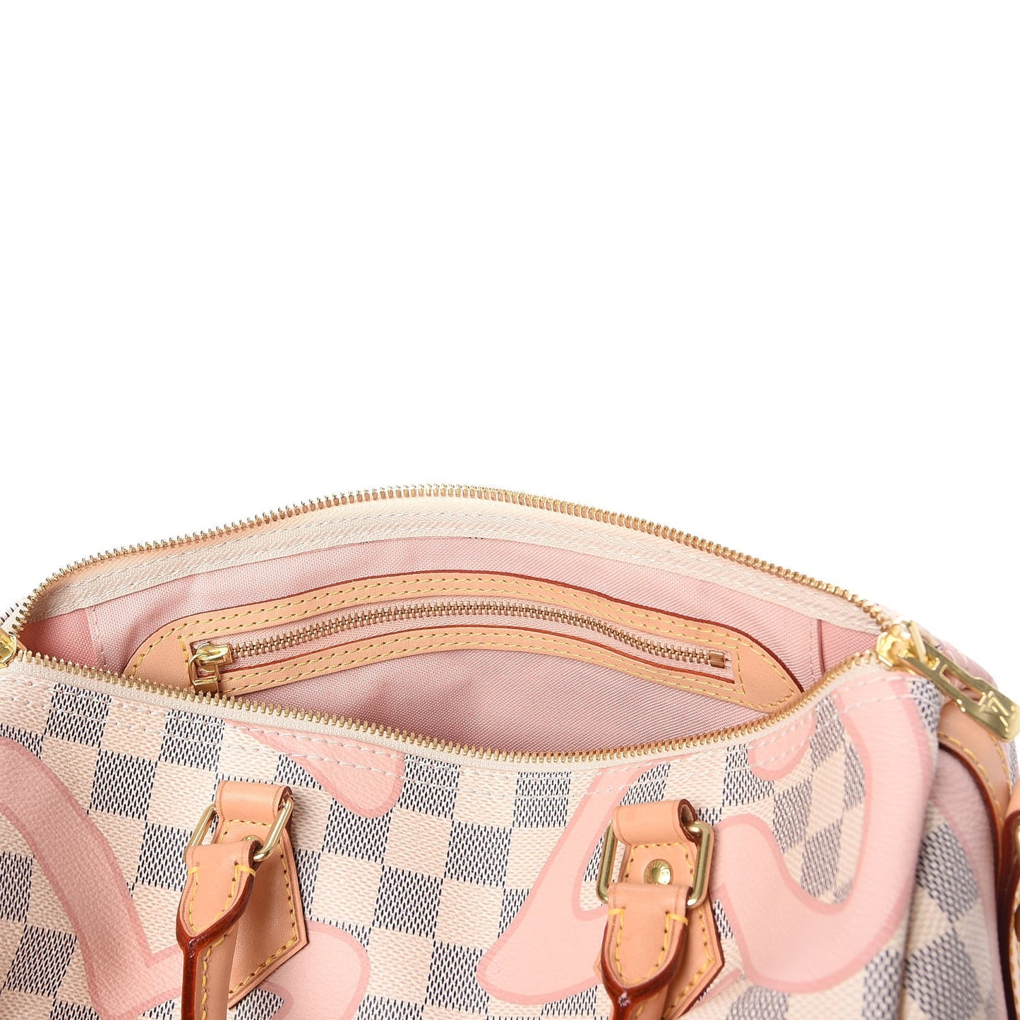 Damier Azur Tahitienne Speedy Bandouliere 30 Rose Ballerine