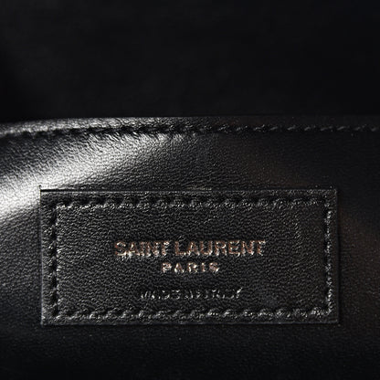 Saint Laurent Calfskin Mixed Matelasse Triquilt Large Monogram Satchel Black 7 of 11