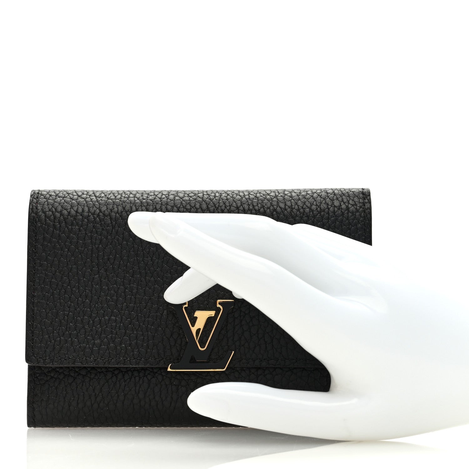 Louis Vuitton Taurillon Capucines Compact Wallet Black 2 of 7