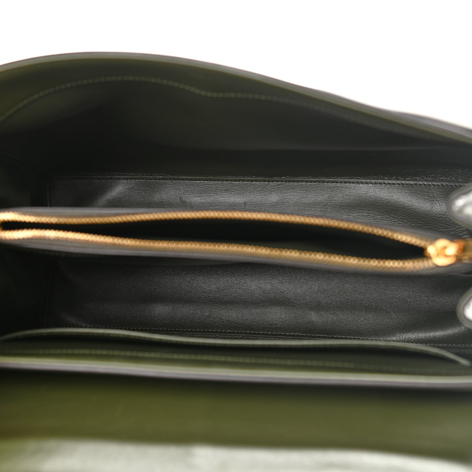 Celine Satinated Calfskin Medium 16 Top Handle Bag Khaki 5 of 17