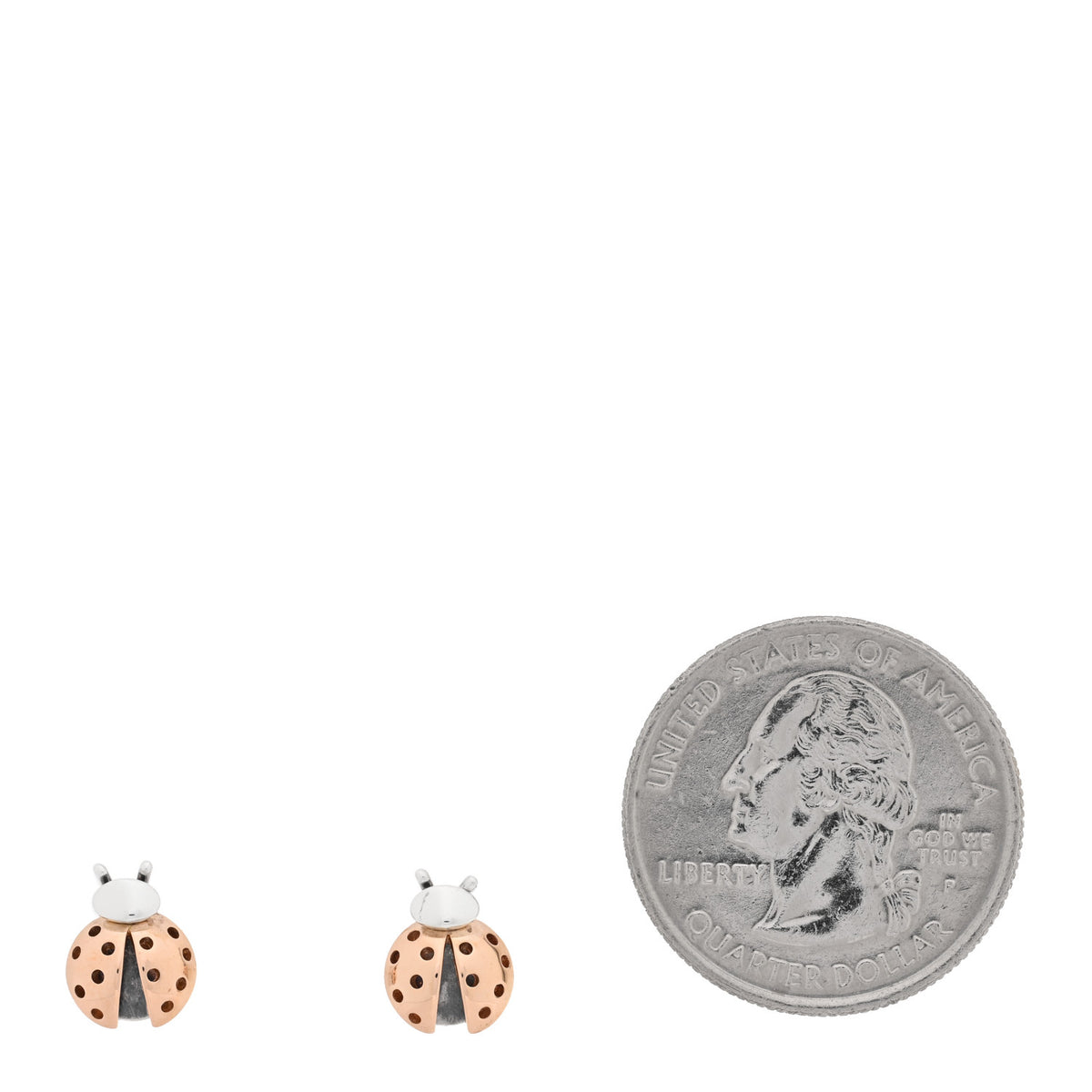 Sterling Silver 18K Rose Gold Return to Tiffany Love Bugs Ladybug Earrings