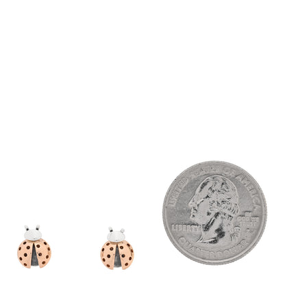 Tiffany Sterling Silver 18K Rose Gold Return to Tiffany Love Bugs Ladybug Earrings 2 of 4