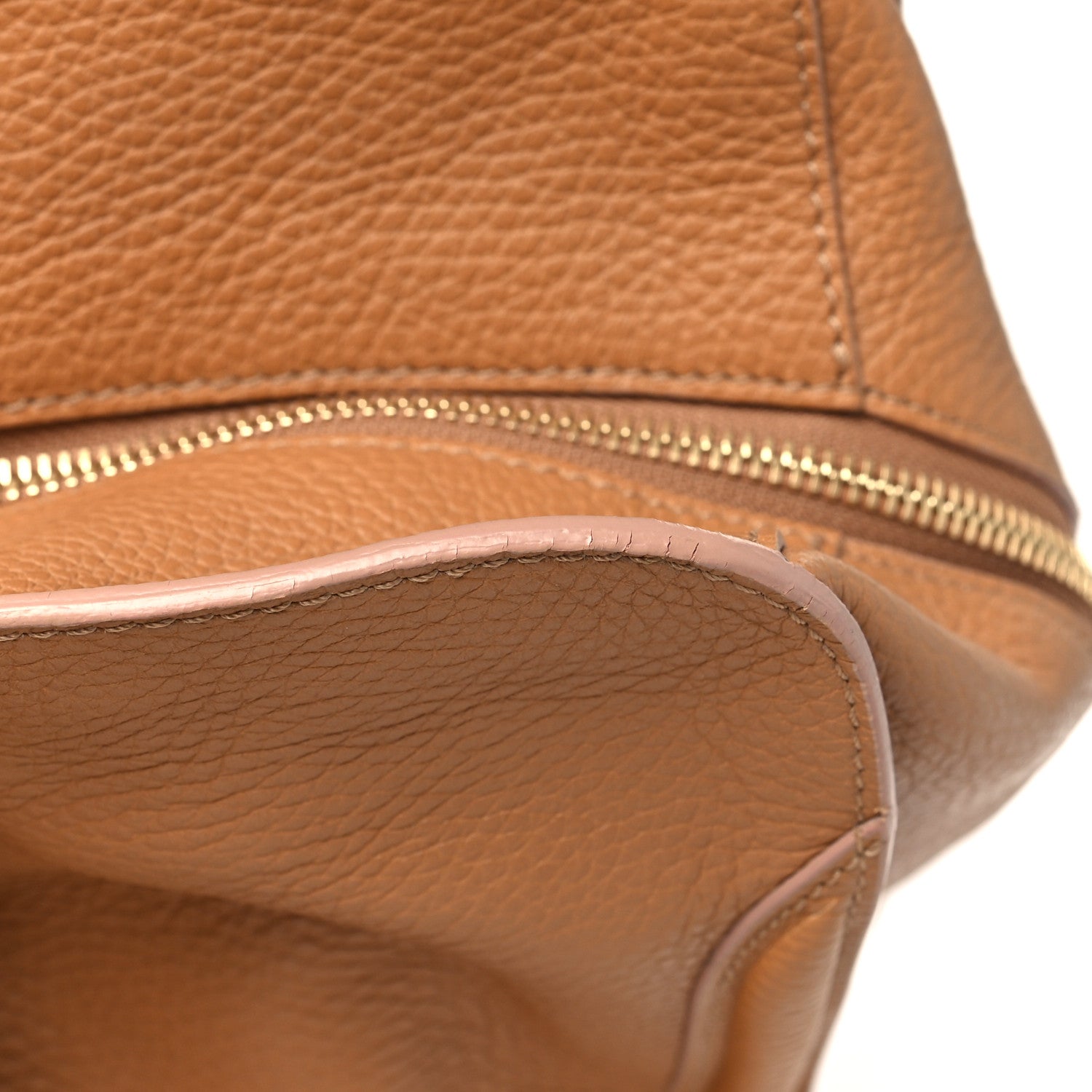 Alexander McQueen Pebbled Calfskin Large Skull Padlock Zip Around Tote Cognac 11 of 11